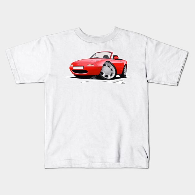 Mazda MX5 (Mk1) Red Kids T-Shirt by y30man5